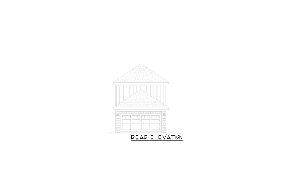 Plan 68765VR: Narrow Craftsman Home Plan with Rear Double Garage - 1888 Sq Ft - Image #4 - Craftsman, Traditional