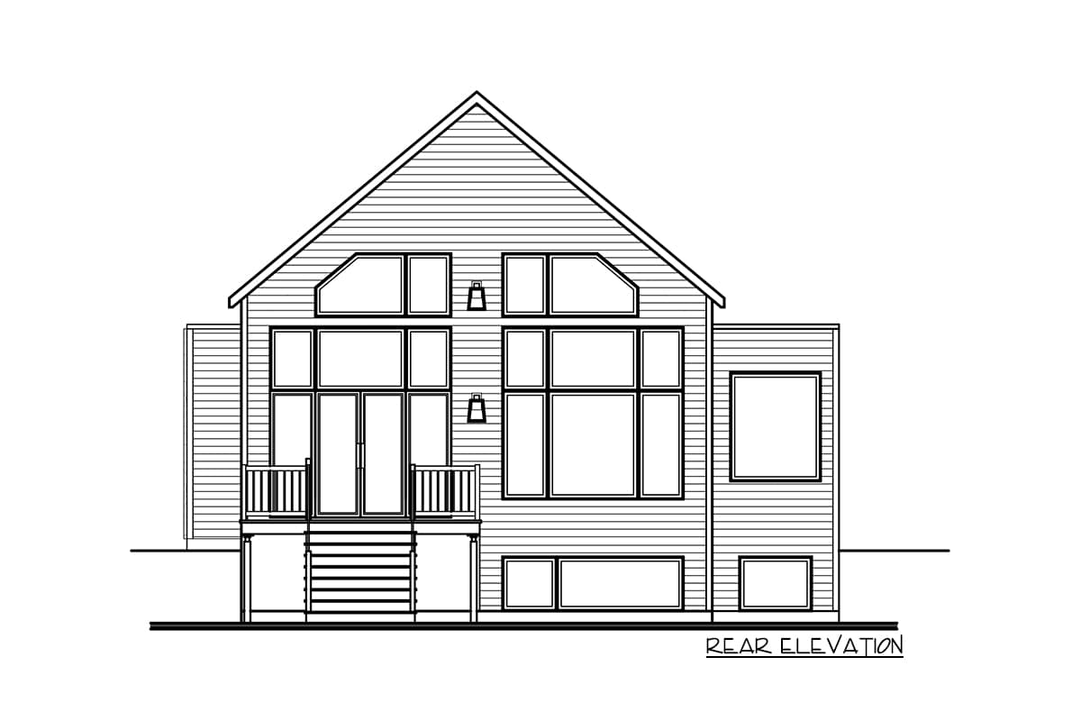 Plan 22598DR: Contemporary House Plan with Upstairs Bedrooms and Single Garage - Image #13 - Coastal, Contemporary, European, Modern, Northwest, Ranch