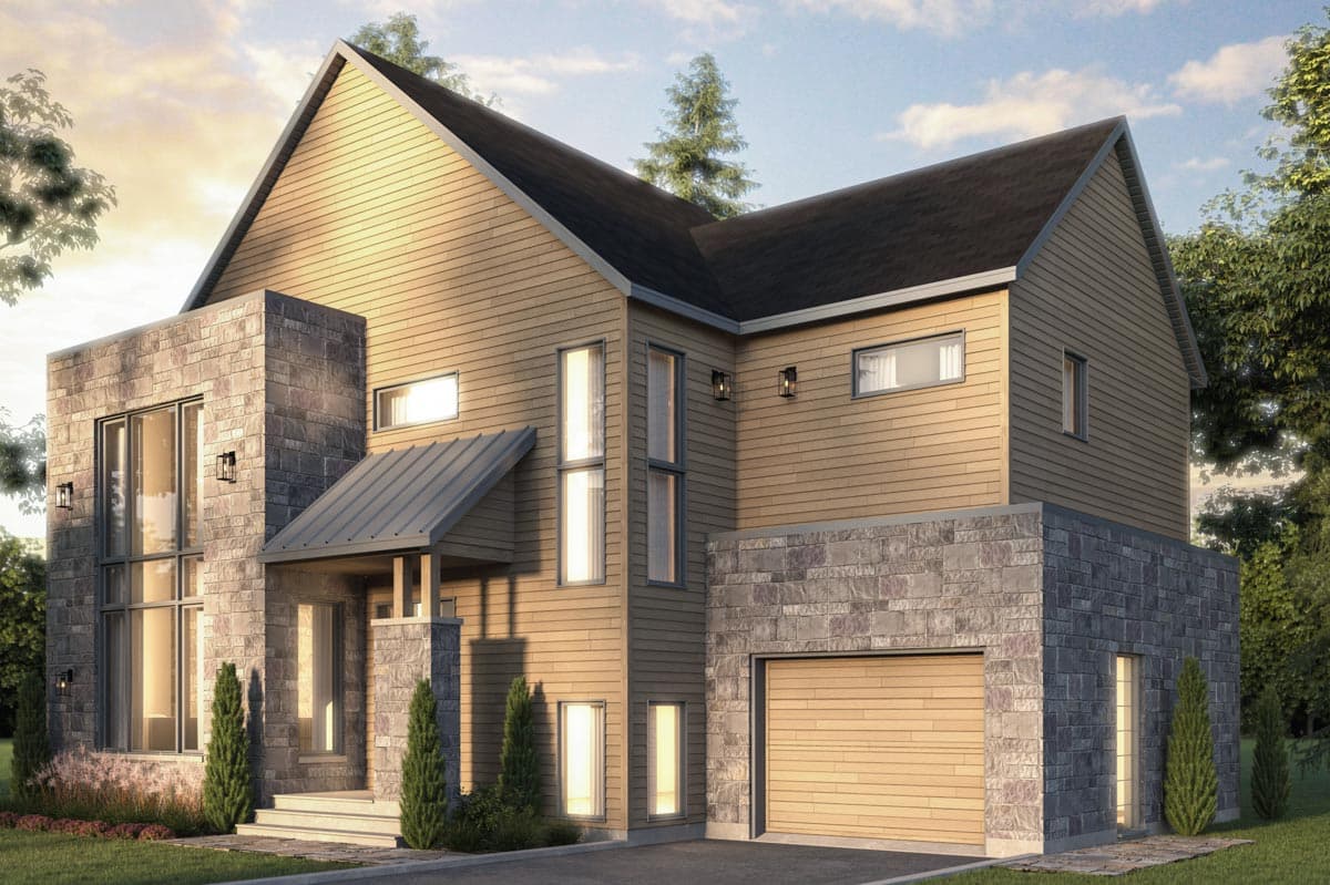 Plan 22604DR: Modern Two-story Home Plan with Upstairs Bedrooms - 1912 Sq Ft - Image #10 - Contemporary, Modern, Northwest, Scandinavian