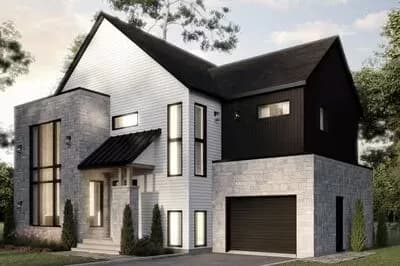 Modern Two-story Home Plan with Upstairs Bedrooms - 1912 Sq Ft
