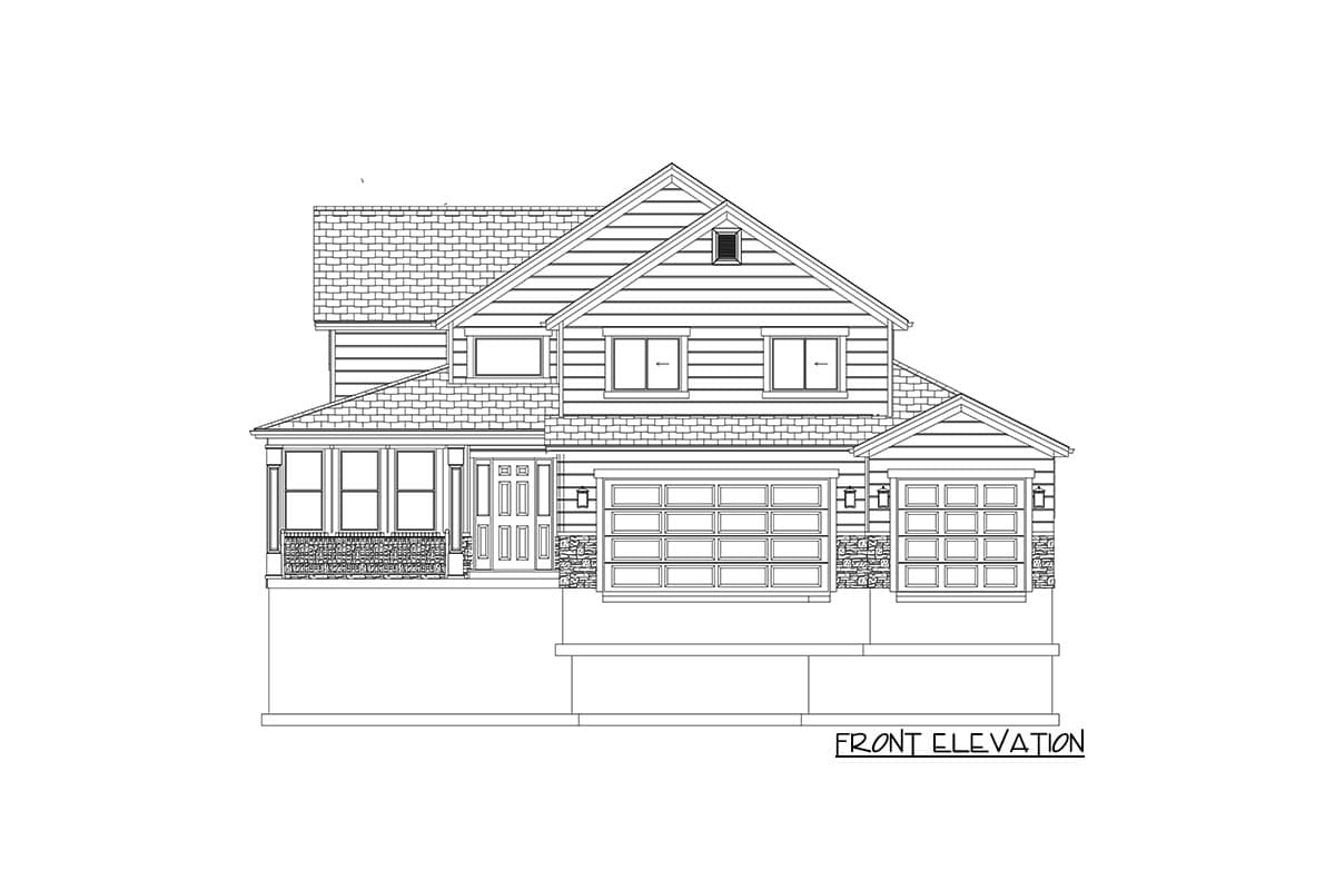 Plan 61385UT: 2-Story New American House Plan with 4 Upstairs Bedrooms and a 3-Car Garage - 2642 Sq Ft - Image #30 - Country, Craftsman, New American, Traditional