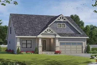 Classic 2-Bed Craftsman Plan with Flex Room and Grilling Porch
