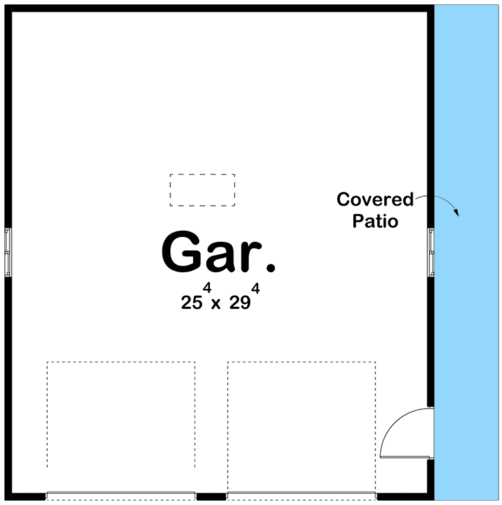 Plan 62378DJ: Ultimate Garage Workshop with Overhang Providing Additional Shelter - Floor Plan - Main Level