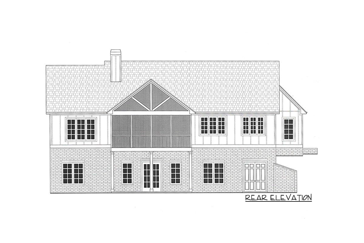 Plan 24418TW: Southern Ranch with Screened Porch and Walk-out Basement - 3468 Sq Ft - Image #6 - Country, Craftsman, European, French Country, Ranch, Southern, Traditional