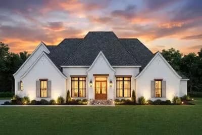4-Bedroom French Country House Plan with Bonus over Garage - 2666 Sq Ft