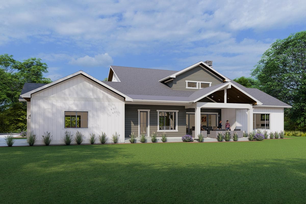 Plan 64517SC: Two-story Modern Farmhouse with Butler's Pantry and Home Theater - Image #4 - Country, Craftsman, Farmhouse, Modern Farmhouse, New American