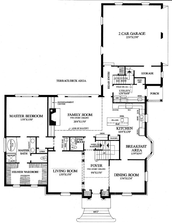 Plan 32502WP: Brick-Faced Georgian Home Plan - Floor Plan - Main Level - Colonial, Georgian, Traditional