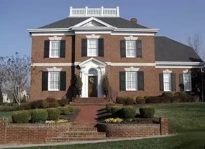 Brick-Faced Georgian Home Plan