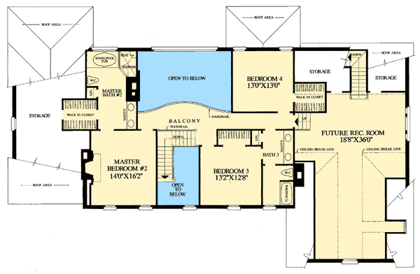 Plan 32505WP: Huge Future Rec Room - Floor Plan - 2nd Floor - Georgian, Traditional