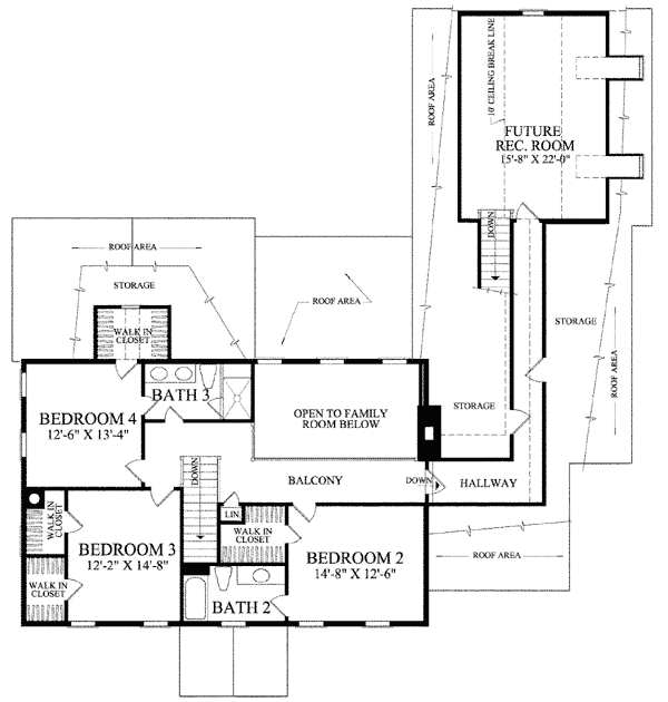 Plan 32510WP: Center Hall Colonial - Floor Plan - 2nd Floor - Colonial, Traditional