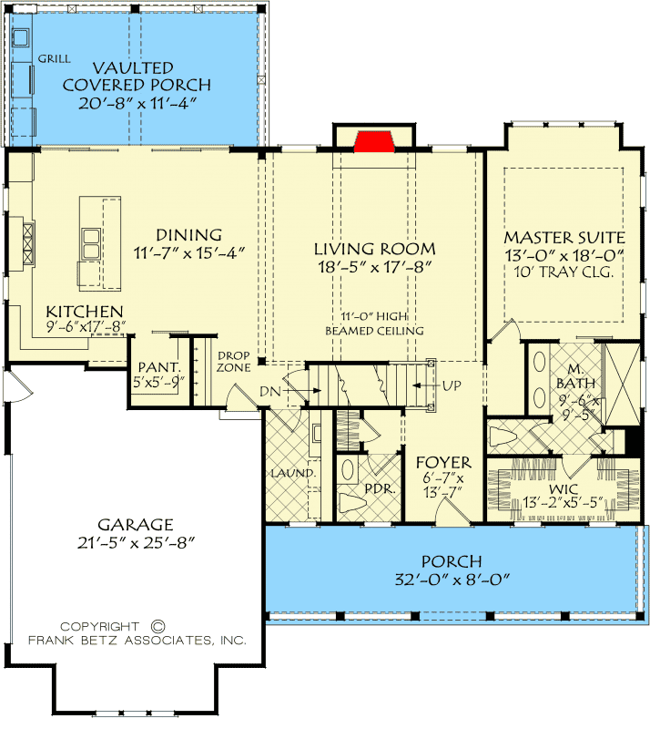 Plan 710389BTZ: Modern Country Farmhouse Plan with Open Floor Plan - Floor Plan - Main Level - Country, Modern Farmhouse, New American, Southern