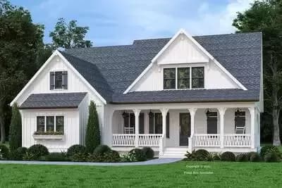 Modern Country Farmhouse Plan with Open Floor Plan