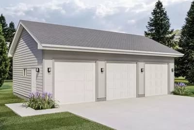 Simple Detached 3-Car Garage