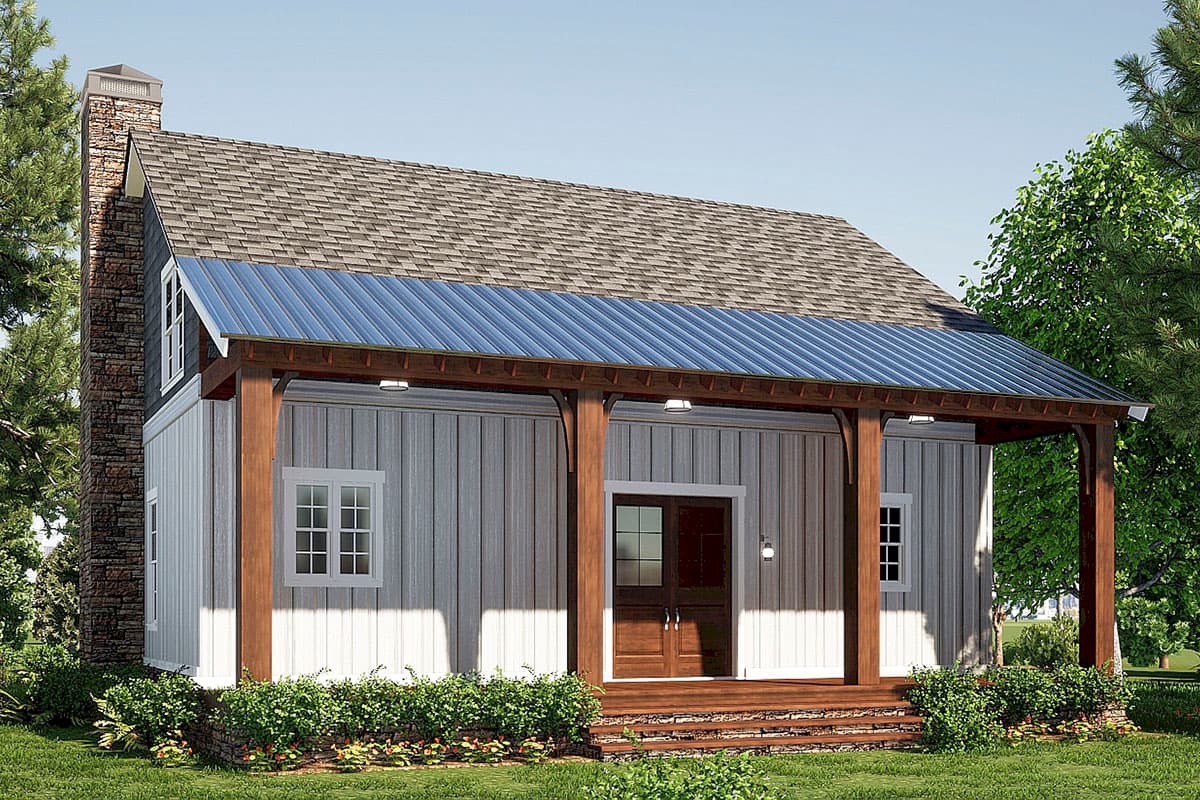 Plan 70808MK: Rustic Getaway with 2-Story Great Room and Upstairs Sleeping Loft - 1764 Sq Ft - Image #4 - Country, Mountain, New American, Northwest, Rustic