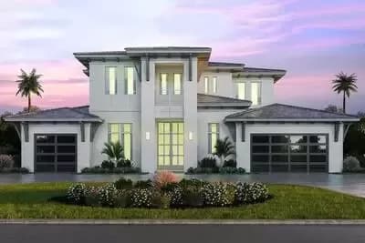 Contemporary Coastal Home Plan with Main-floor Master Bedroom