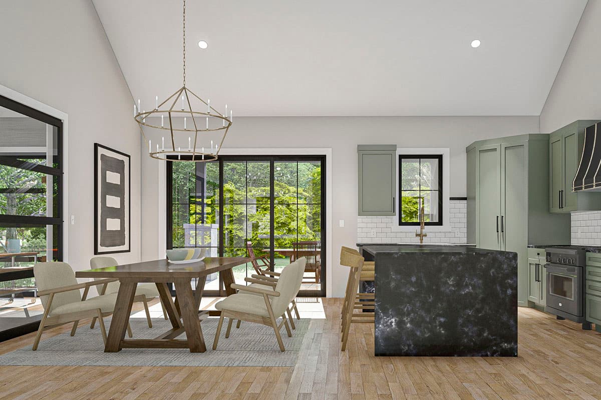 Plan 62384DJ: Rustic Barndominium-Style House Plan with Overhead Doors That Bring the Outside In - Image #5 - Barndominium, Country, Craftsman, Mountain, New American, Rustic, Traditional, Vacation