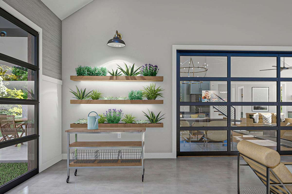 Plan 62384DJ: Rustic Barndominium-Style House Plan with Overhead Doors That Bring the Outside In - Image #8 - Barndominium, Country, Craftsman, Mountain, New American, Rustic, Traditional, Vacation