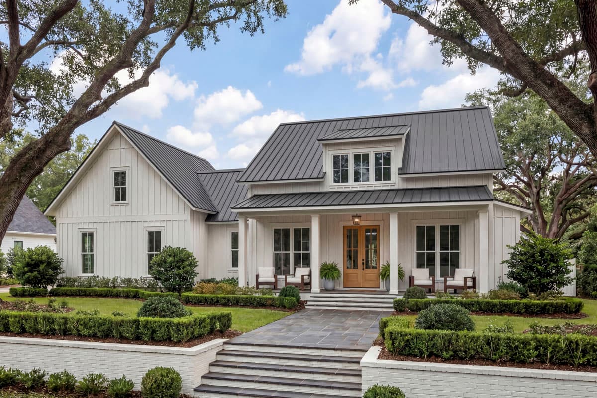 Plan image - 51865HZ:2-Bedroom Modern Farmhouse Dream Home Plan with Bonus Over Garage - 1448 Sq Ft