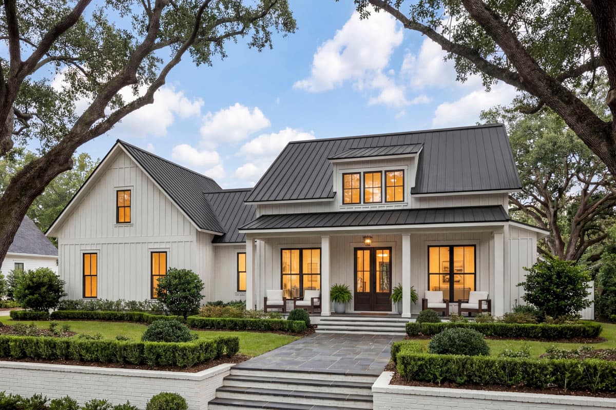 Plan 51865HZ: 2-Bedroom Modern Farmhouse Dream Home Plan with Bonus Over Garage - 1448 Sq Ft - Image #3 - Cottage, Country, Farmhouse, Modern Farmhouse, New American, Southern