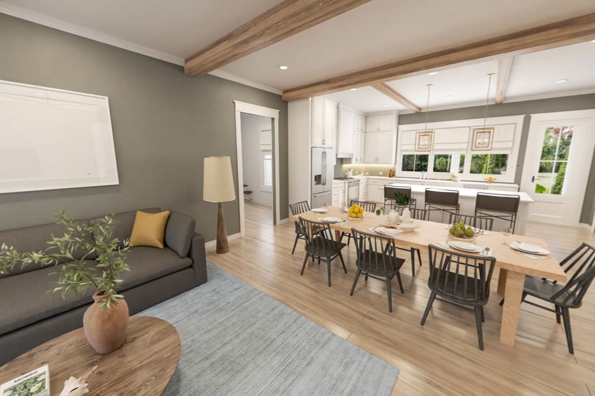 Plan 51865HZ: 2-Bedroom Modern Farmhouse Dream Home Plan with Bonus Over Garage - 1448 Sq Ft - Virtual Tour Cover Image - Cottage, Country, Farmhouse, Modern Farmhouse, New American, Southern