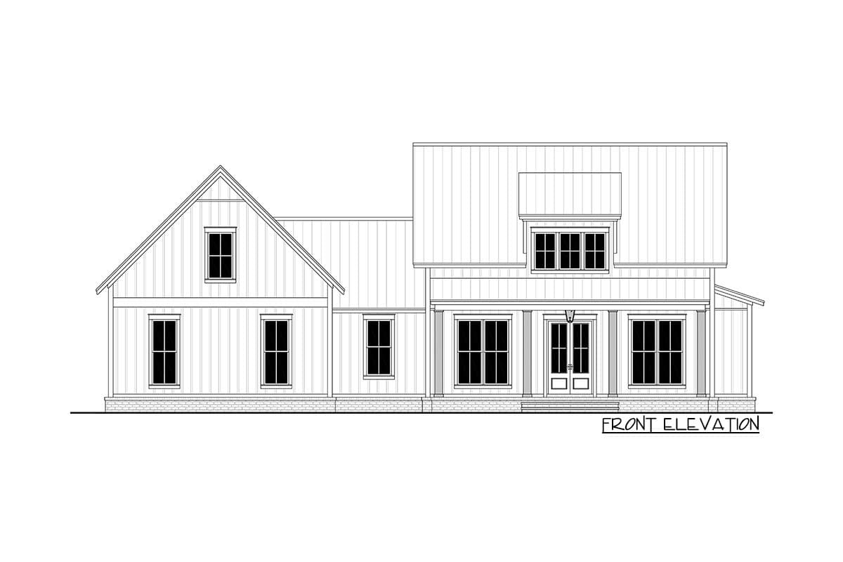 Plan 51865HZ: 2-Bedroom Modern Farmhouse Dream Home Plan with Bonus Over Garage - 1448 Sq Ft - Image #12 - Cottage, Country, Farmhouse, Modern Farmhouse, New American, Southern