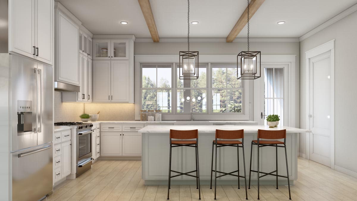 Plan 51865HZ: 2-Bedroom Modern Farmhouse Dream Home Plan with Bonus Over Garage - 1448 Sq Ft - Image #8 - Cottage, Country, Farmhouse, Modern Farmhouse, New American, Southern