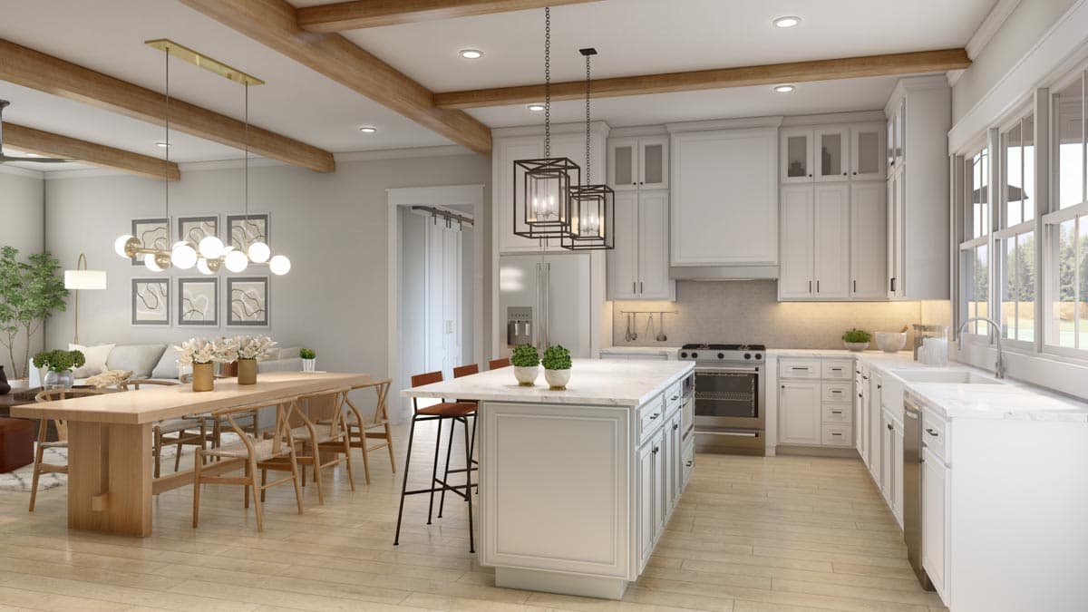 Plan 51865HZ: 2-Bedroom Modern Farmhouse Dream Home Plan with Bonus Over Garage - 1448 Sq Ft - Image #9 - Cottage, Country, Farmhouse, Modern Farmhouse, New American, Southern