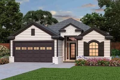 One-level Traditional Home Plan with Covered Patio and Split-bedroom Layout