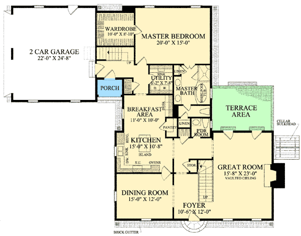 Plan 32515WP: Secluded Master Suite - Floor Plan - Main Level - Cape Cod, Traditional