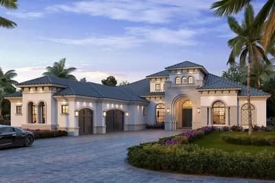 Mediterranean-style Southern Home Plan with Split Bedrooms and Study