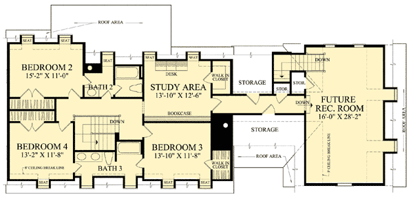 Plan 32521WP: Historic Early Virginia Home Plan - Floor Plan - 2nd Floor - Cape Cod, Southern, Traditional