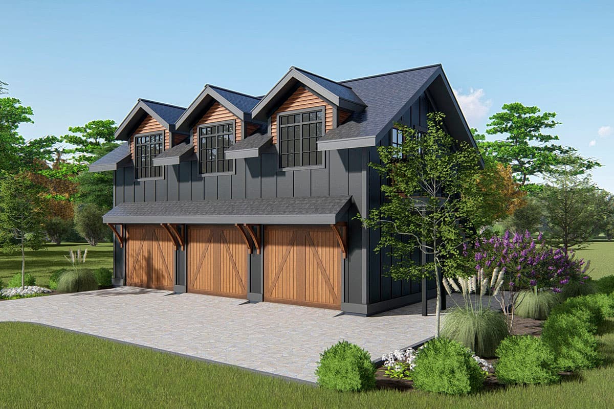 Plan 25419TF: Craftsman Garage Apartment with Ground Floor Shop  - Image #7 - Carriage, Country, Craftsman
