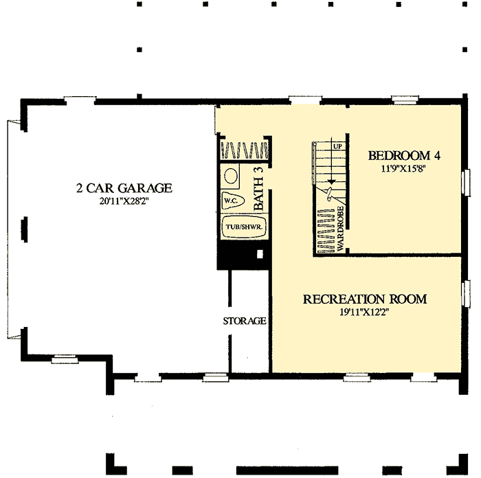 Plan 32536WP: Raised 4 Bedroom Country Home Plan - Floor Plan - Lower Level - Country, Low Country, Southern