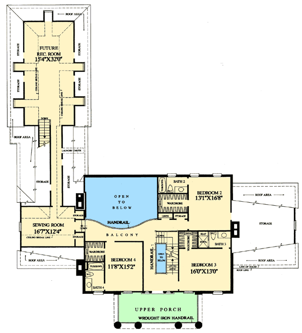 Plan 32537WP: Grand Southern Manor - Floor Plan - 2nd Floor - Georgian, Southern, Traditional