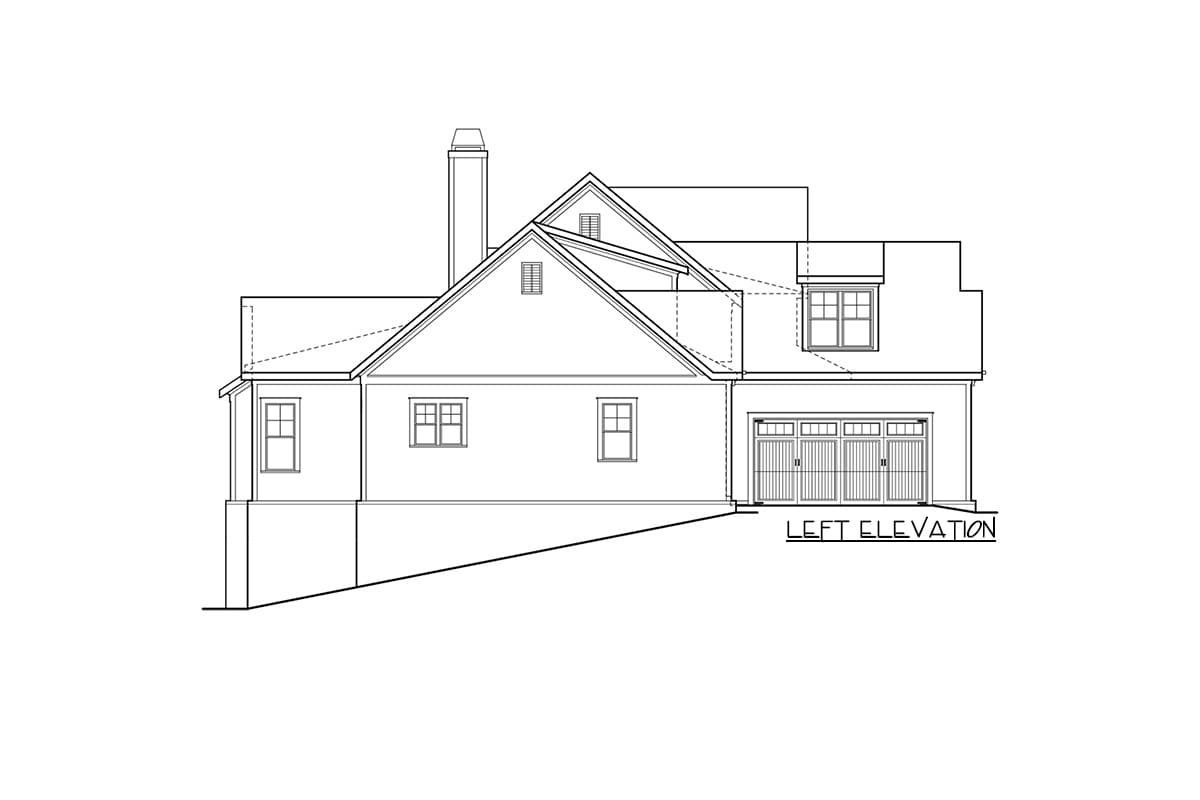 Plan 710393BTZ: 4-Bed Transitional House Plan with Large Family Room with Coffered Ceiling - Image #8 - Country, Craftsman, New American, Transitional