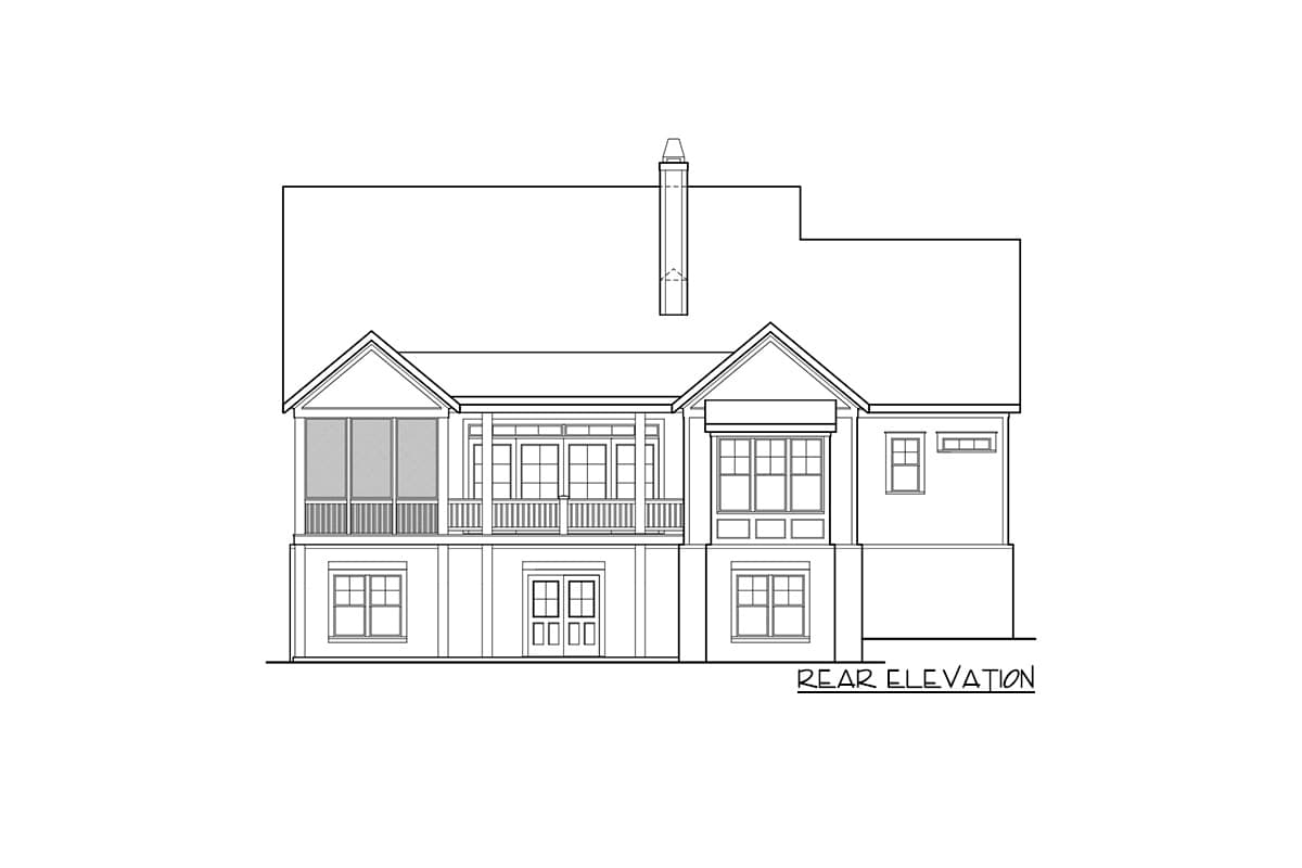 Plan 710393BTZ: 4-Bed Transitional House Plan with Large Family Room with Coffered Ceiling - Image #9 - Country, Craftsman, New American, Transitional