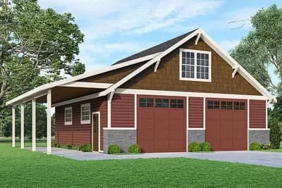 Simple-and-refined Detached Garage with Storage Above