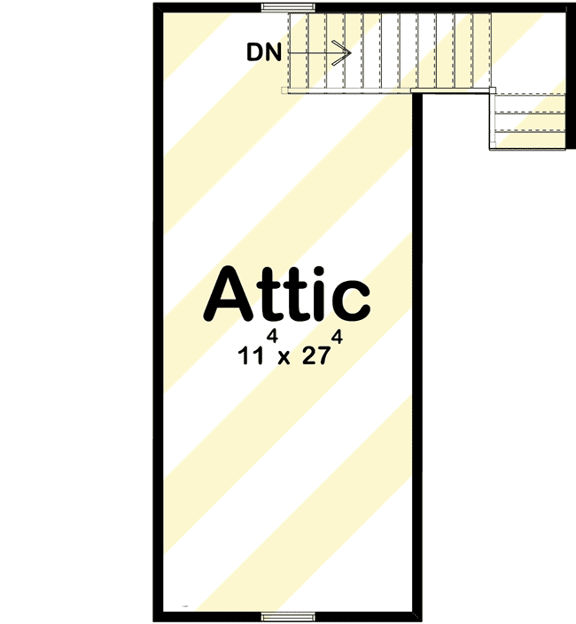 Plan 62387DJ: Traditional 2-car Detached Garage with Attic Accessed by Stairs - Floor Plan - 2nd Floor - Traditional