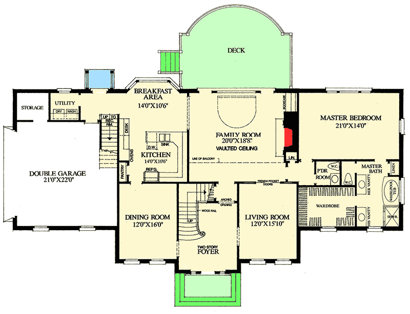 Plan 32544WP: Spacious Georgian Home Plan - Floor Plan - Main Level - Colonial, Georgian, Traditional