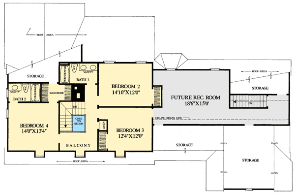 Plan 32549WP: Admirable Cape Cod Home Plan - Floor Plan - 2nd Floor - Cape Cod, Traditional