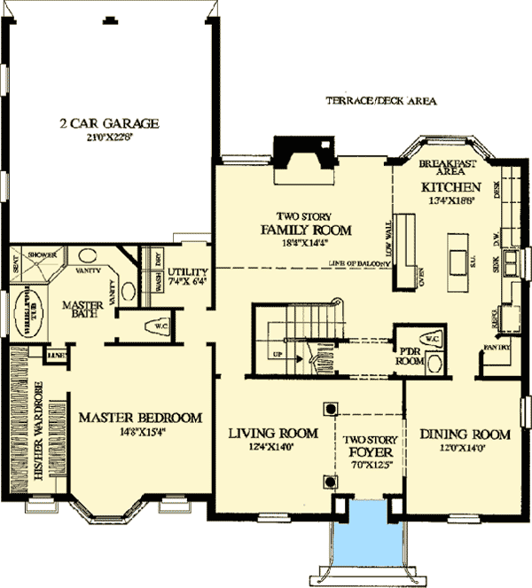 Plan 32552WP: Gracious Colonial Home Plan - Floor Plan - Main Level - Colonial, Traditional