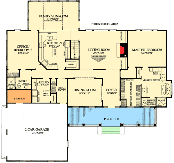 Plan 32554WP: Spectacular Sunroom - Floor Plan - Main Level - Country, Traditional