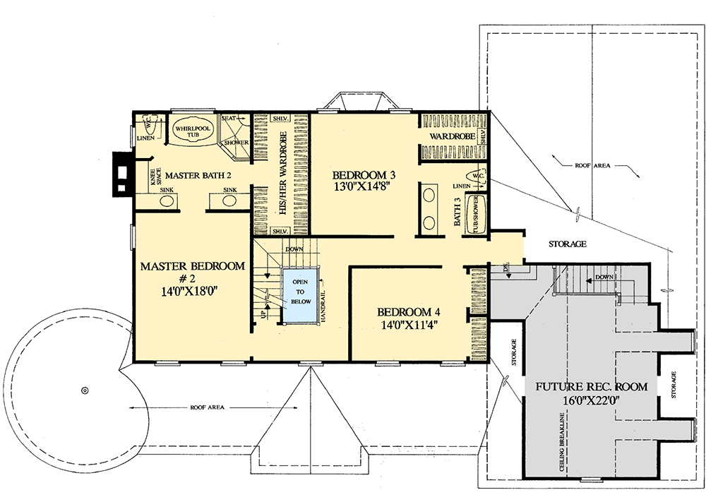 Plan 32556WP: Gazebo Porch Grandeur - Floor Plan - 2nd Floor - Country, Farmhouse, Southern, Southern Traditional, Traditional