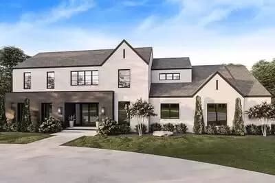 Contemporary Country Home Plan with Main-floor Master Suite and Gym