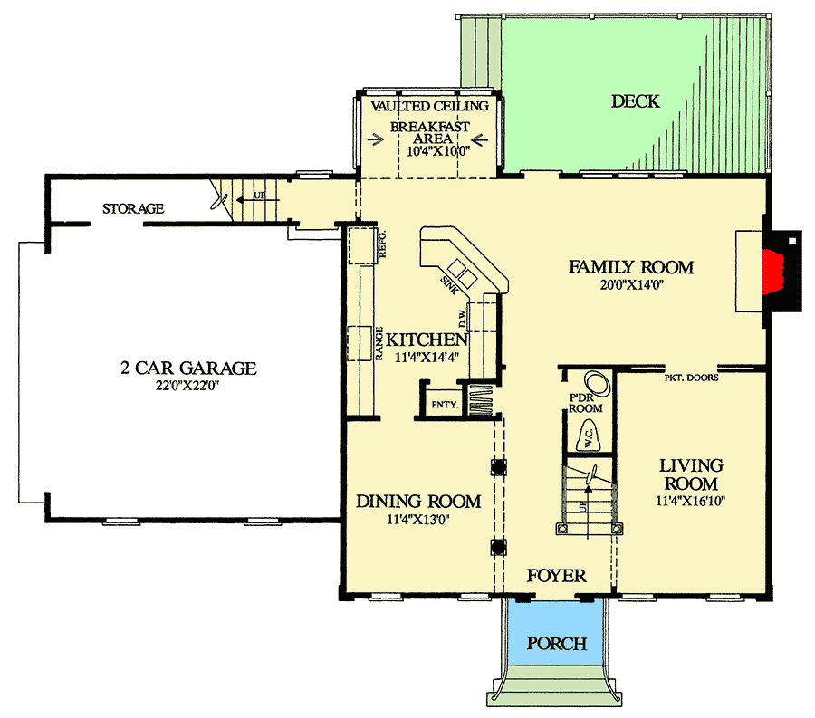 Plan 32557WP: Stately Colonial Home Plan - Floor Plan - Main Level - Colonial, Traditional