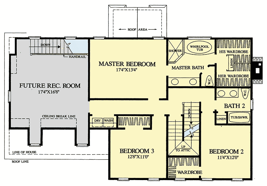 Plan 32557WP: Stately Colonial Home Plan - Floor Plan - 2nd Floor - Colonial, Traditional