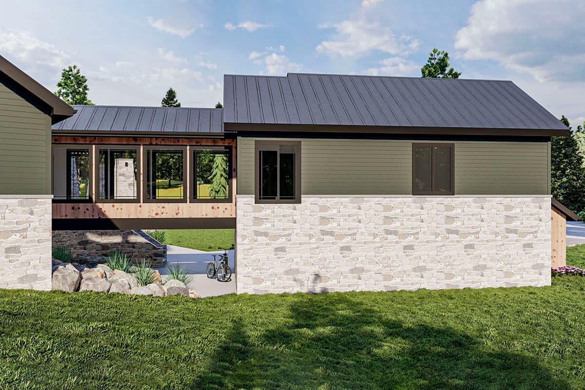 Plan 62389DJ: Modern Mountain House Plan with Angled 3-Car Garage - Image #4 - Craftsman, Mountain, New American, Northwest, Rustic