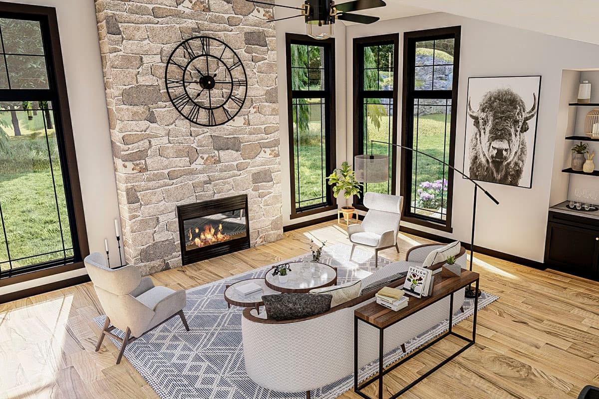 Plan 62389DJ: Modern Mountain House Plan with Angled 3-Car Garage - Image #11 - Craftsman, Mountain, New American, Northwest, Rustic