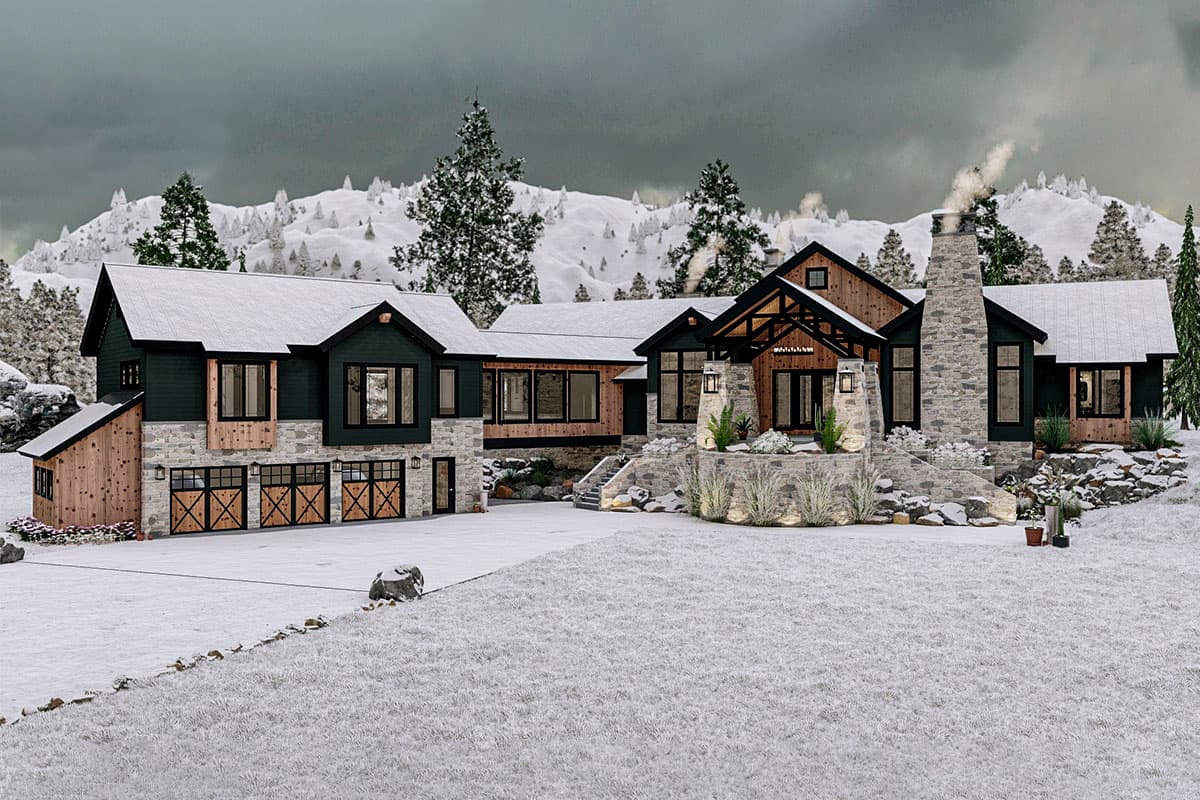 Plan 62389DJ: Modern Mountain House Plan with Angled 3-Car Garage - Image #9 - Craftsman, Mountain, New American, Northwest, Rustic