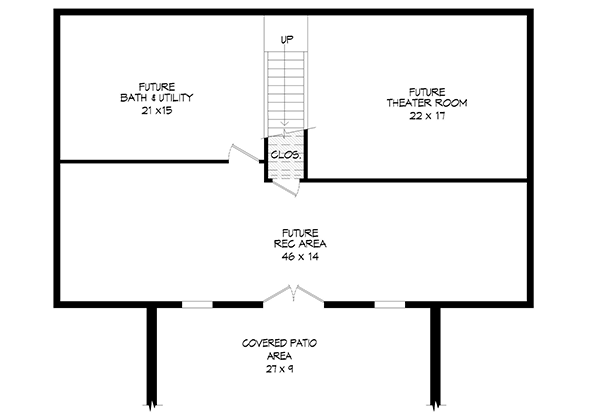 Plan 68770VR: 3-Bed Mountain Craftsman Plan with Extra-Deep Garage - 2547 Sq Ft - Floor Plan - Unfinished Basement - Country, Craftsman, Mountain